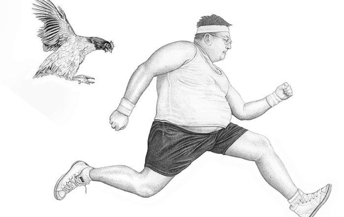 BABY GUERRILLA [chicken and jogger] digital print