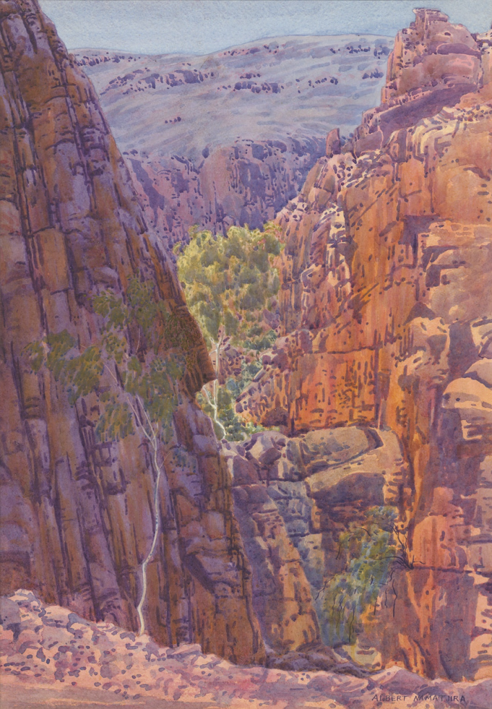 Albert NAMATJIRA ‘Talipate Gorge, Western Australia’ c.1950 Albert NAMATJIRA 'Talipate Gorge, Western Australia' c.1950