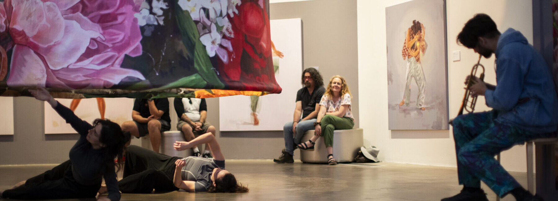‘Rise, Ruin, Renew, Repeat’ performance as part of Jason Parker’s exhibition at Benalla Art Gallery. Photo: James Bugg